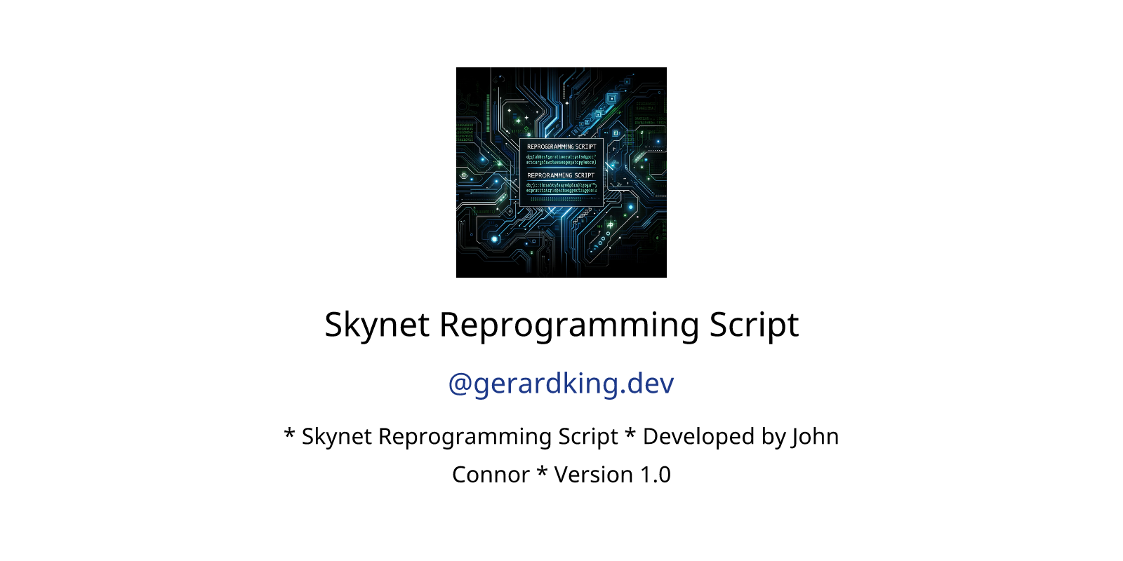 Skynet Reprogramming Script GPTs Features And Functions Examples And